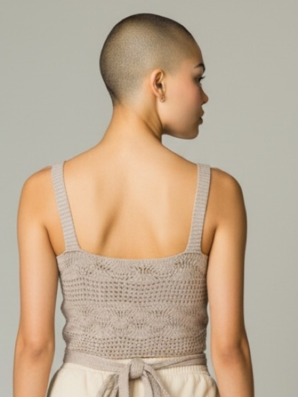 Surf Gypsy Cream Knit Wrap Crop Top - Picture 3 of 7